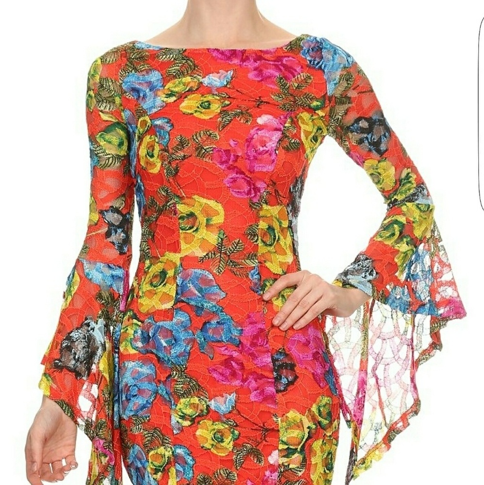 Floral Bell Sleeve Dress